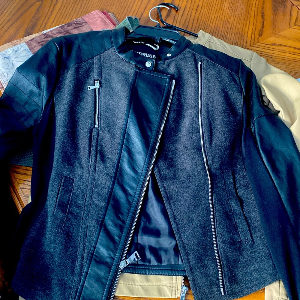 Express, womens blck leather jacket, brand new! Never worn